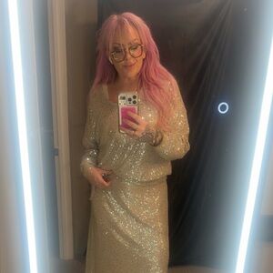 Dex Gold Sequin Blouse